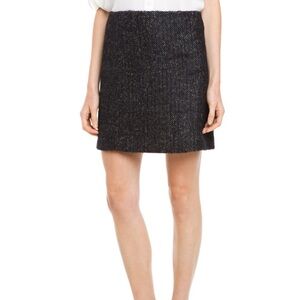 NWT Theory Faraly Pretend Skirt wool 6 black tweed